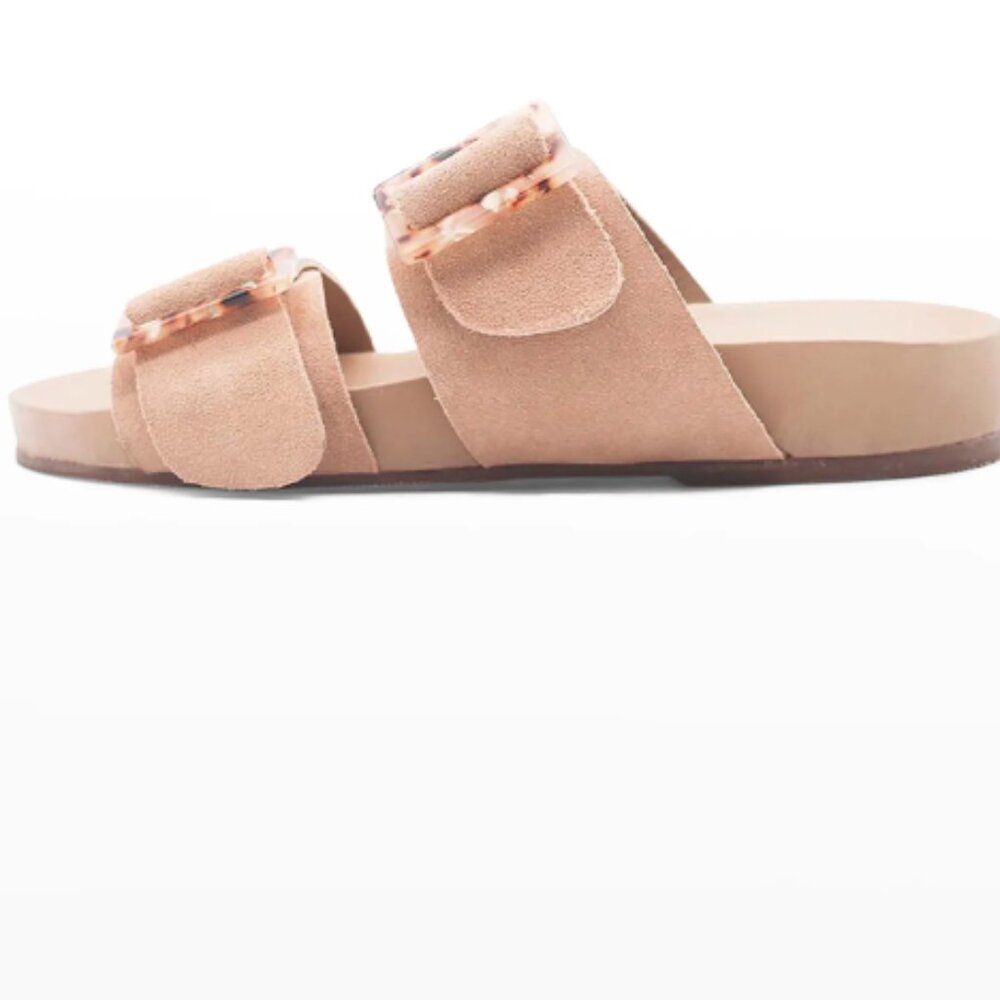 Kaanas Kuala Suede Dual-Buckle Pool Sandals